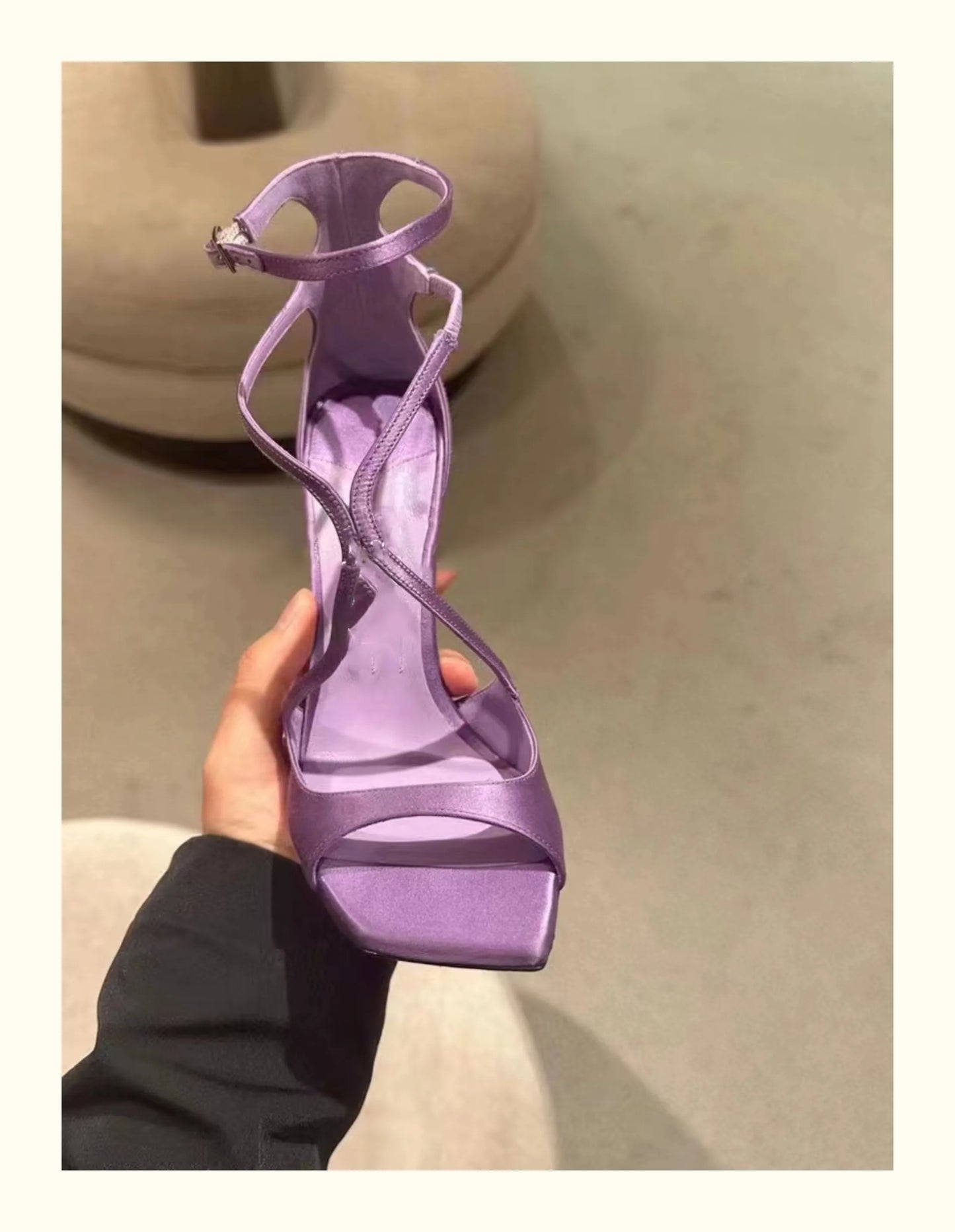 2025 European and American Women's New Square Toe Sandals Summer Nude Patent Leather Stiletto Sexy High Heels