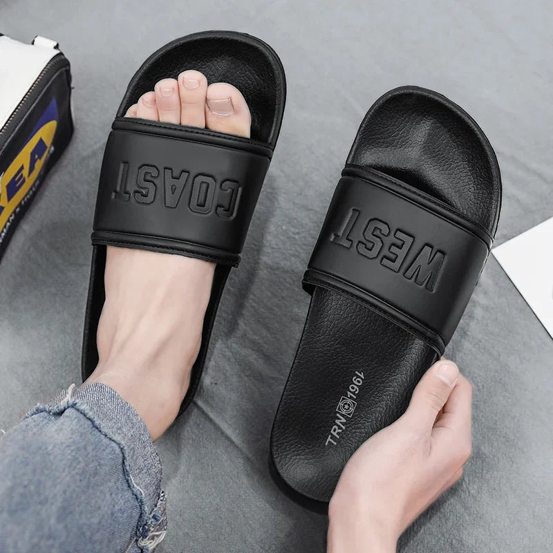 Summer Men Slippers Indoor Home Slides Bathroom Shoes Outdoor Garden Shoes Massage Clogs Male Beach Slippers Flip-Flops Mules 48
