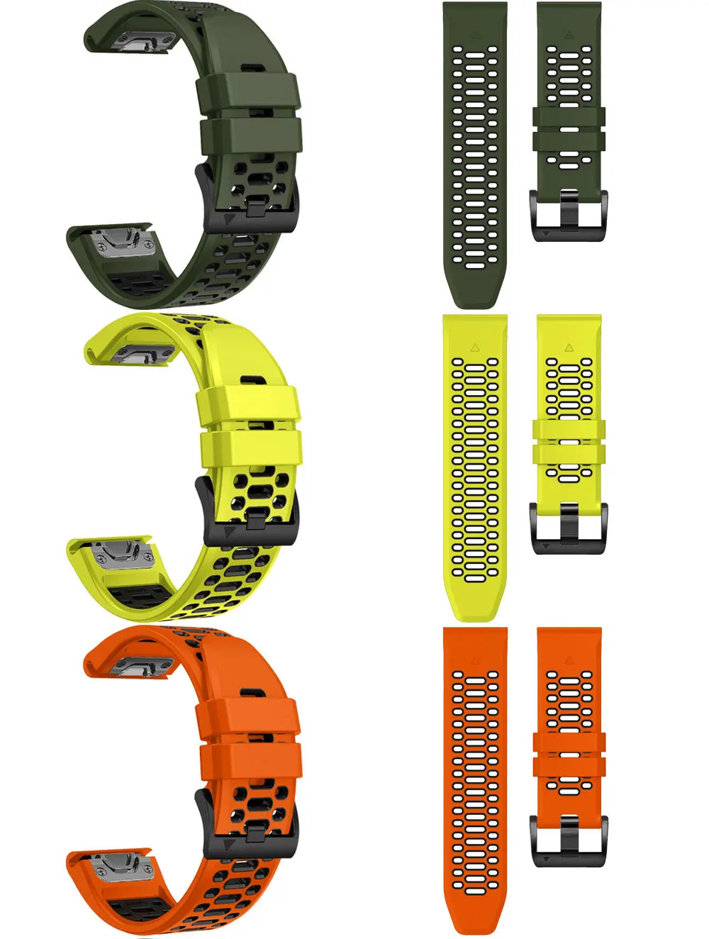 Sport Two-Tone Breathable Silicone Watch Band For Garmin Fenix 7X 7 Pro 6X 6 5 5X Plus/Epix 2 47mm 51mm QuickFit 26/22mm Strap