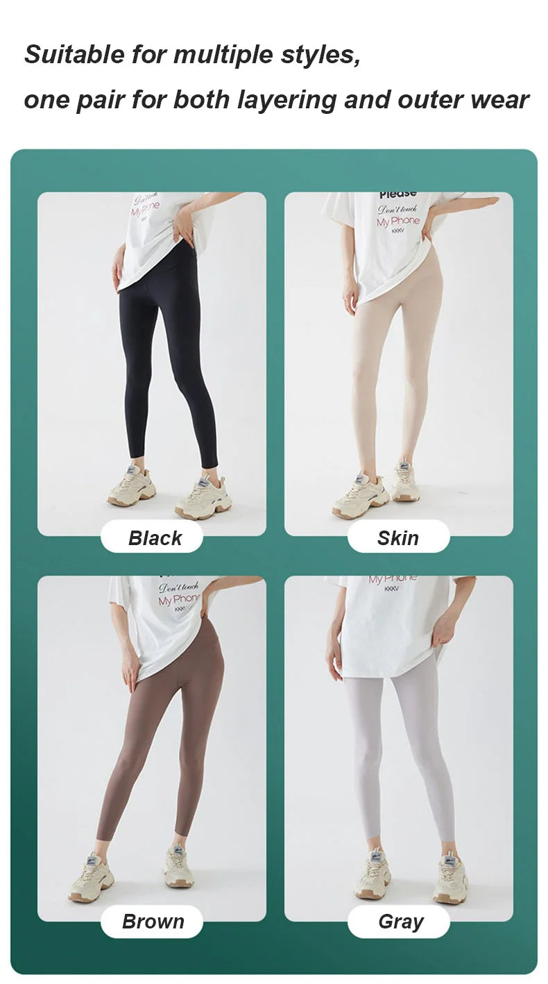 Plus Size Biker Shorts for Women Summer Thin Ice Silk Invisible Yoga Shorts Tummy Control Slimming Shorts Capri Pants 5/9 Length