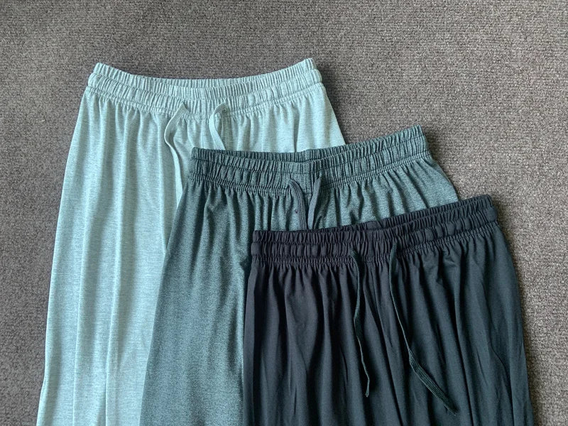 BIVIGAOS Summer Drawstring Ultra-thin Modal Wide Leg Pants Women High Waist Drape Casual Sport Pants Gray Sunscreen Fitness Pant