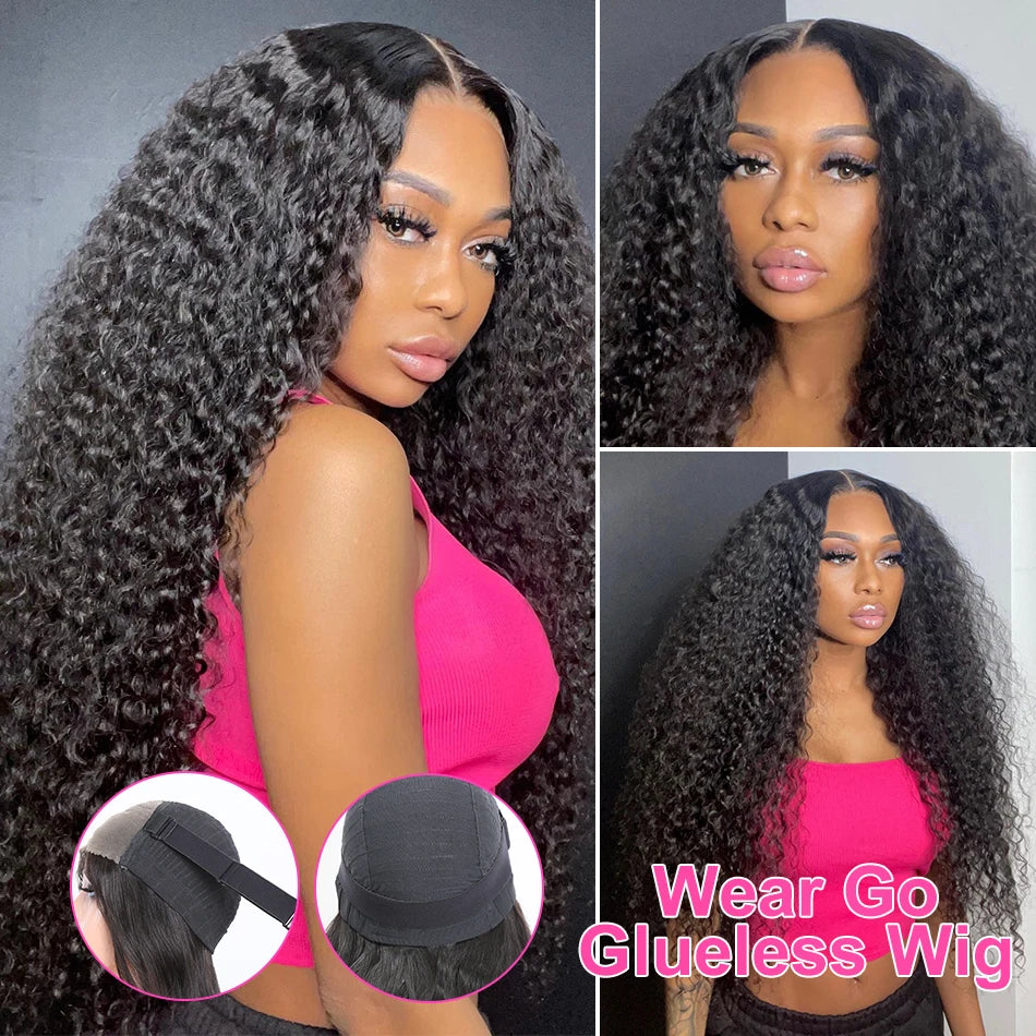 13x6 Brazilian Deep Wave Transparent Lace Front Human Hair Wigs For Women Pre plucked Wig No Glue Precut Lace Wig Isee Remy Hair