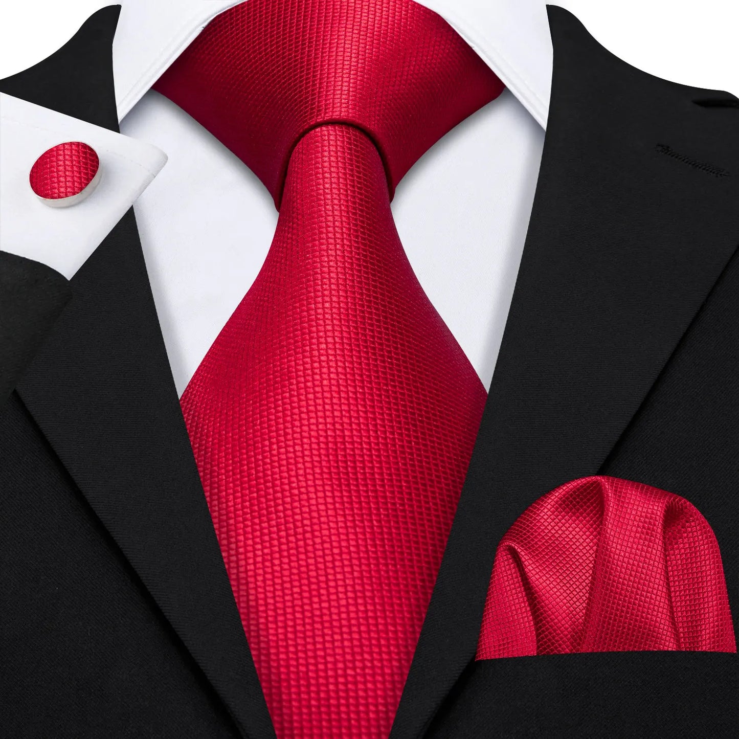 Exquisite Rust Red Silk Ties For Men Designer Pasiley High Quality Handkerchief Cufflinks Set Wedding Party Business Barry.Wang BAZAARHUBO