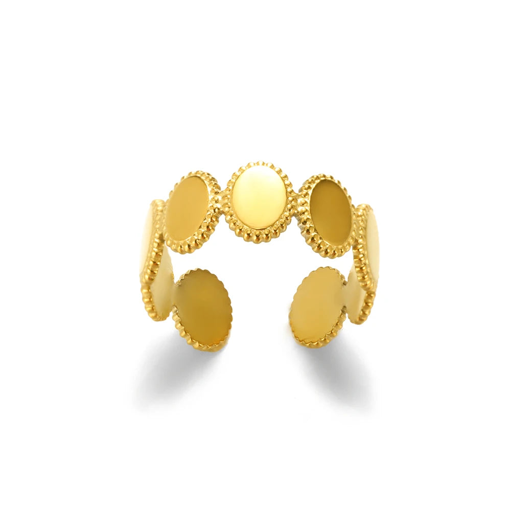 Zircon Moon Star Rings For Women Stainless Steel Glowing Moon Star Adjustable Finger Ring Aesthetic Wedding Jewelery Gift Femme