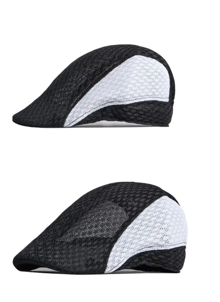Big Head 58-61cm Summer Men Newsboy Breathable Cap Mesh Cabbie Golf Driving Sun Flat Beret Hats Caps Visors BAZAARHUBO