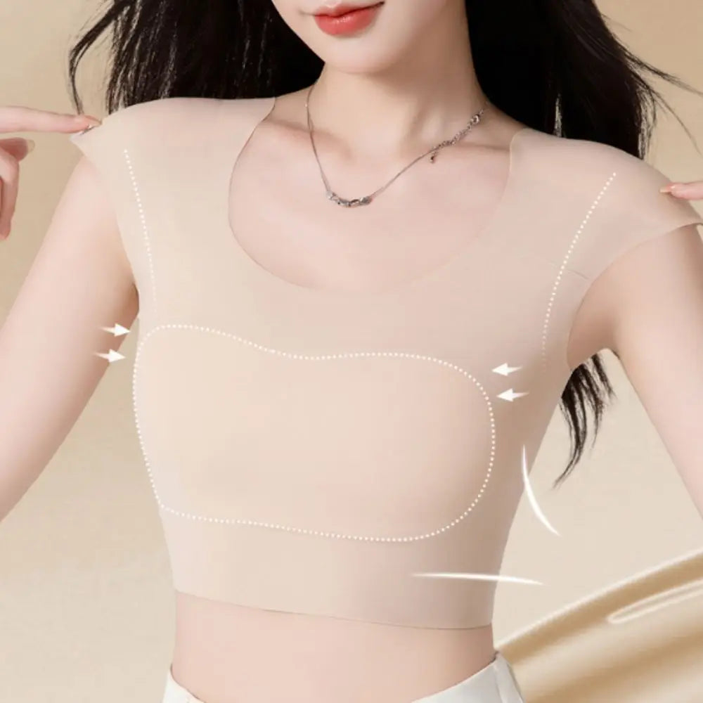 Simple Seamless Right-angle Shoulder Bra Chest Binder Invisible Shoulder Pad Vest Bustier Lingerie Wireless Bra Oversize