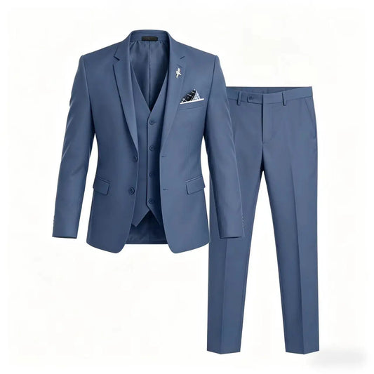 Men's Suit 3 Piece Set Blazer Vest Pants Slim Fit Formal Business Jacket Wedding Tuxedo for Groom Groomsman Business Banquet