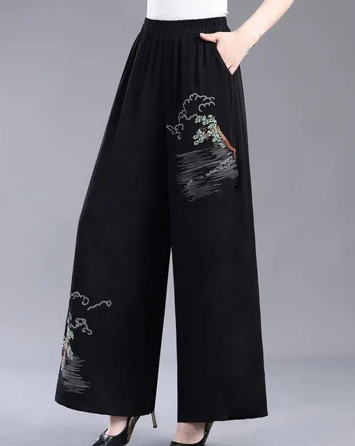 Female Trousers Skirt Korean Fashion G Classic Harajuku 90s Comfortable Stretch High Quality Clothing Embroidery Women's Pants