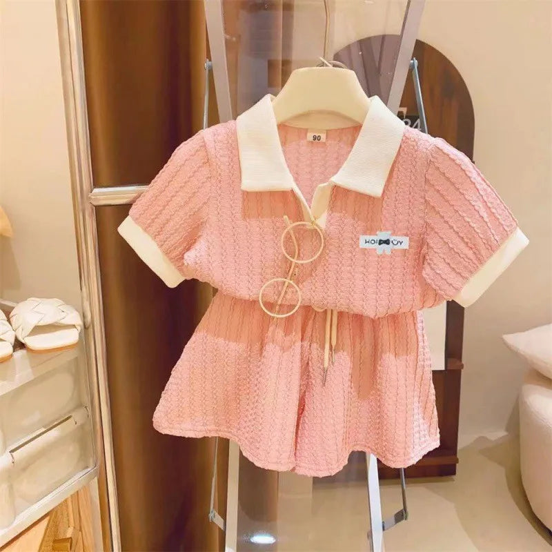 Kids Girls Short Sleeve Top+Shorts 2Pcs Clothes Set Children New Summer Casual Outfits Comforts Sportswear Suits For 2-10 Years
