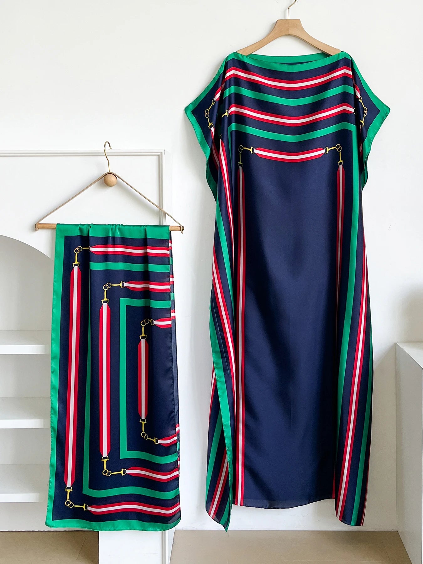 Summer New Fashion African Dresses For Women Elegant Printed Silk Muslim Lady Long Hijab Kaftan Dress Oversize Kuwait Abaya