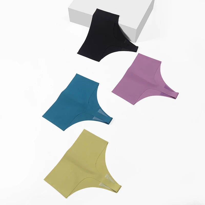BZEL High Waist Women's Panties Seamless Thongs Silk Satin Plus Size Female Underwear Sexy Lingerie Fashion G-Strings Hot T-Back