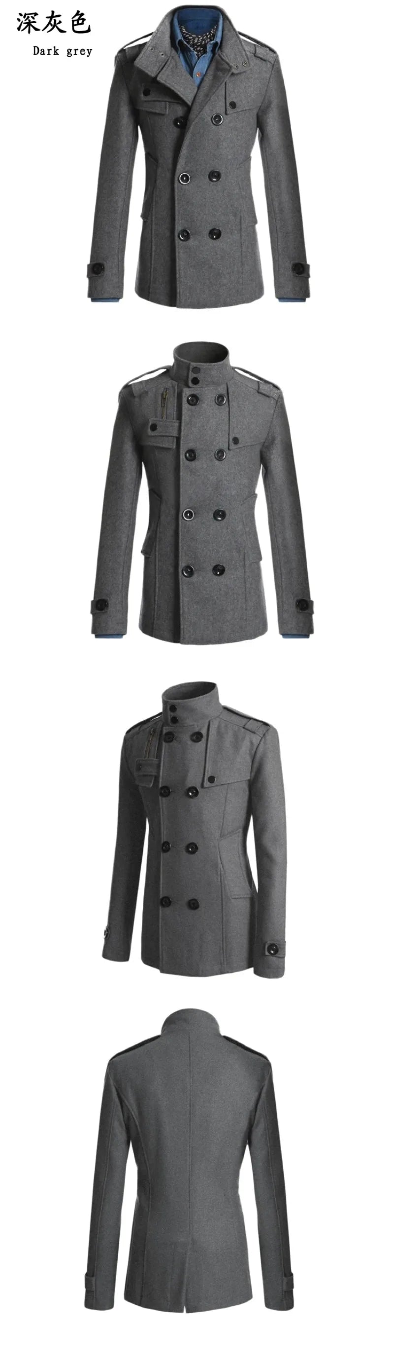 Medieval Coat Man New Men Wool Overcoat For Male Suit Woolen Windbreaker Coats Outer Wear Clothing Detective Cosplay Costumes