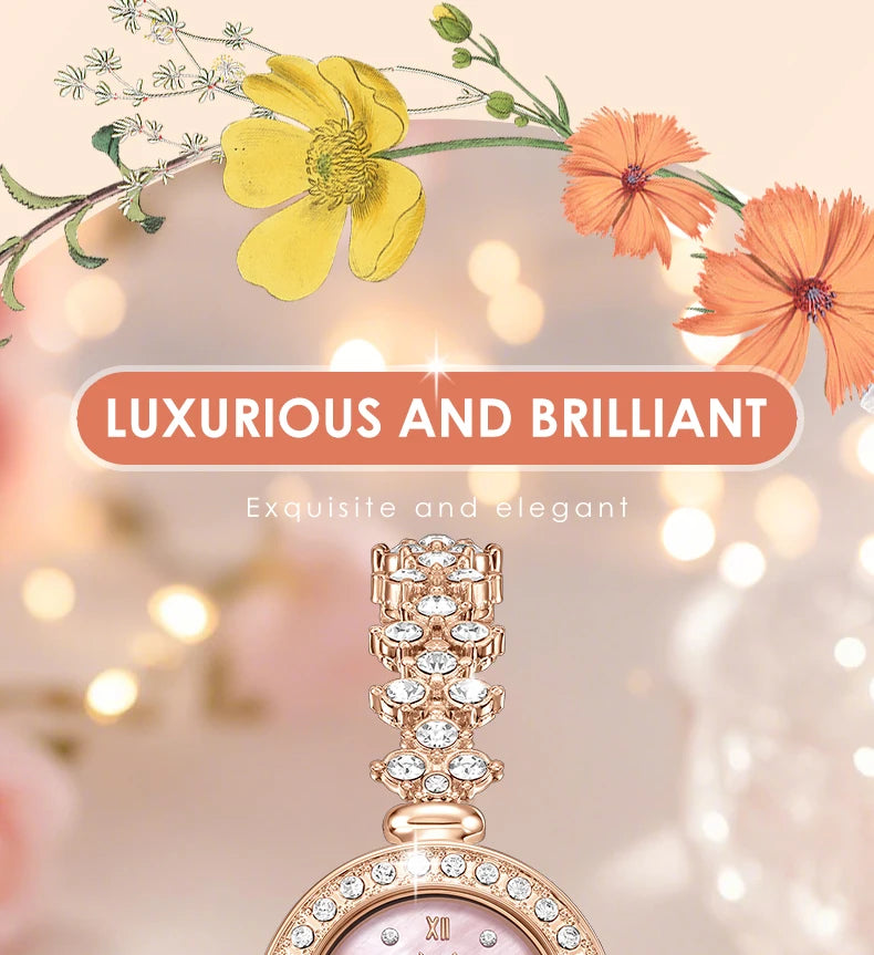 OPK 6054 Full Diamond Woman Watches Original Quartz Wrist Watches for Women Fashion Elegant Waterproof Ladies Watch Girls Gifts