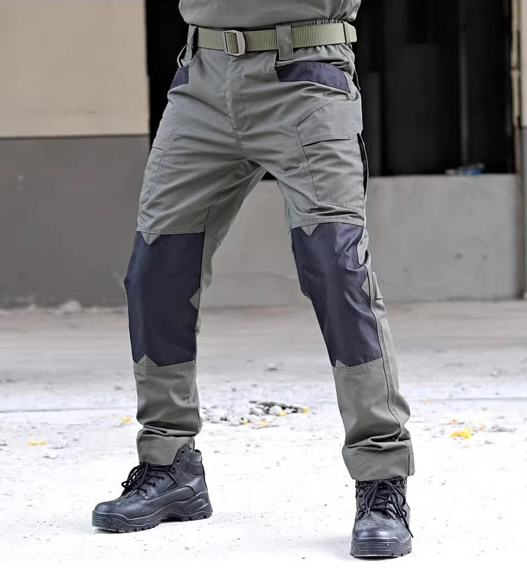 Men's Loose Training Pants Tactical Work Pants Men Cargo Trousers Multi-pocket Waterproof Pant Outdoor Workwear Hiking Trousers