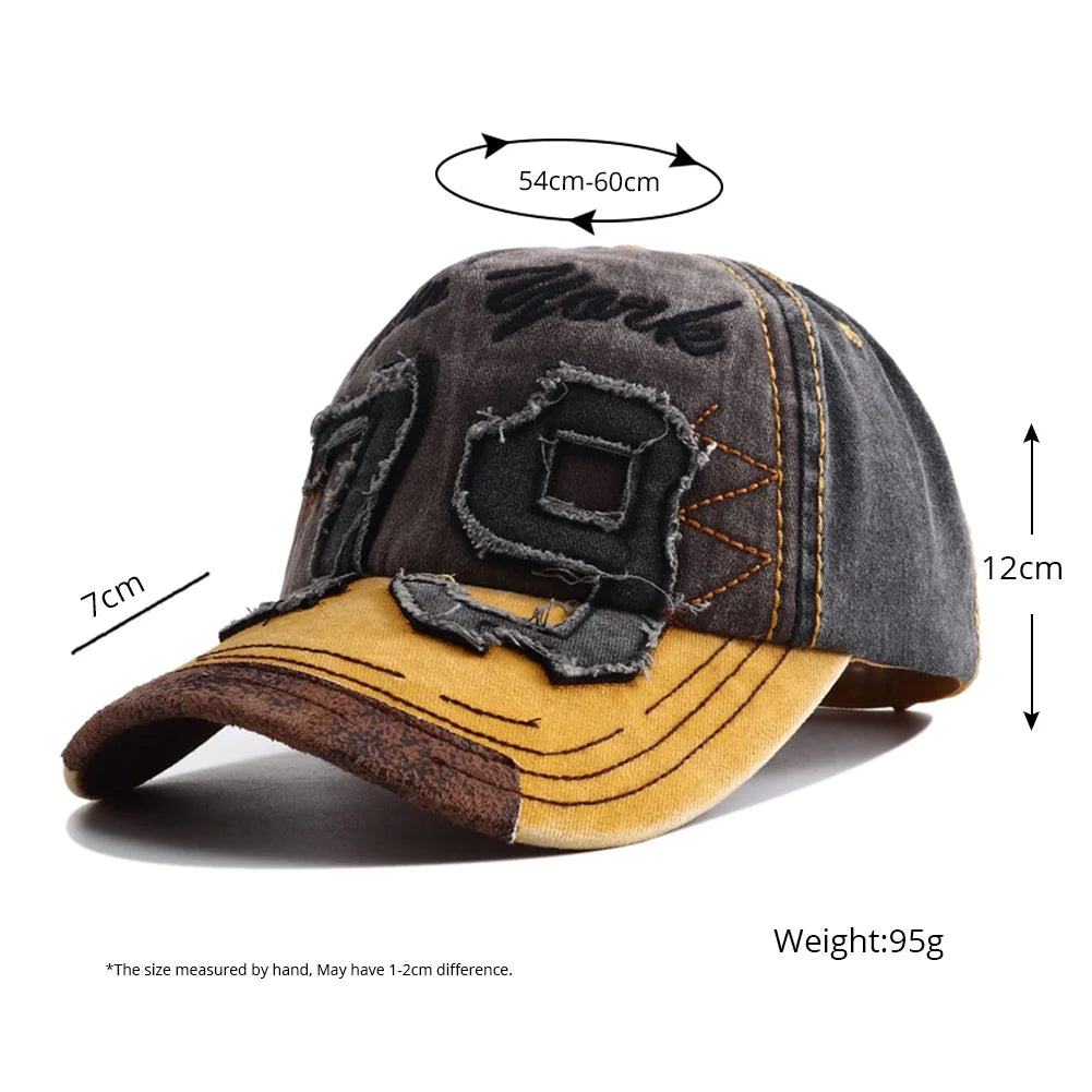 New Unisex Washed Cotton Baseball Cap Men Women Letter Embroidery Vintage Cap Adjustable Casual Outdoor Streetwear Sports Hats BAZAARHUBO