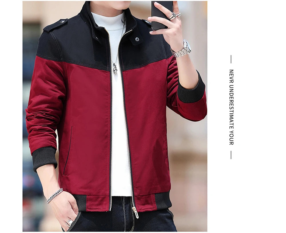 DIMUSI Winter Men's Bomber Jacket Casual Mens Outwear Fleece Warm Coats Fashion Stand Collar Uniform Jackets Mens Brand Clothing