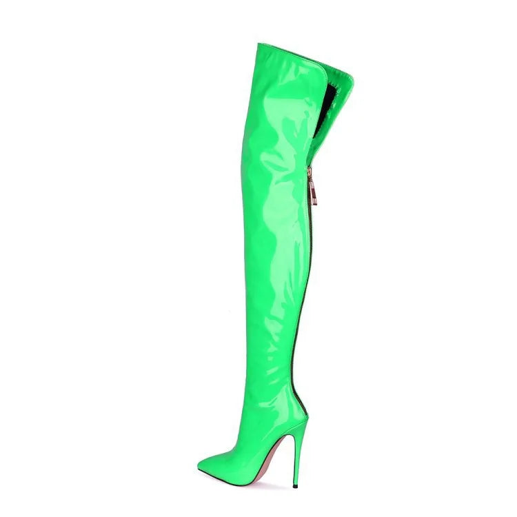 11CM Elastic Thigh Boots Sexy Stiletto High Heels Women Over-the-Knee Boots Pointed Toe Strippers Ladies Shoes Pole Dancing Boot