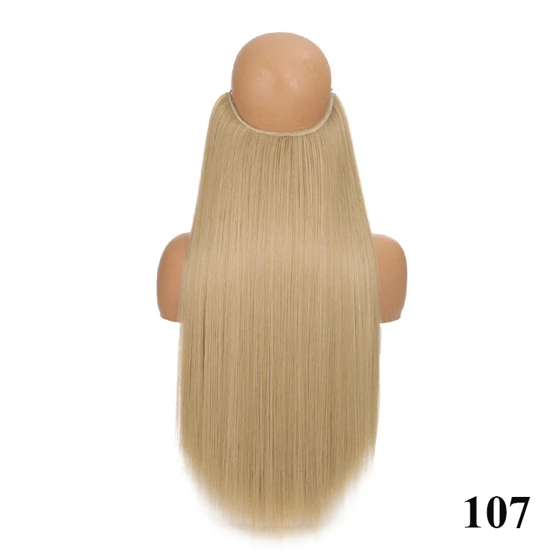 Fish line hair extension piece length (40cm 50cm 60cm) straight hair curly hair daily wear suitable for all women