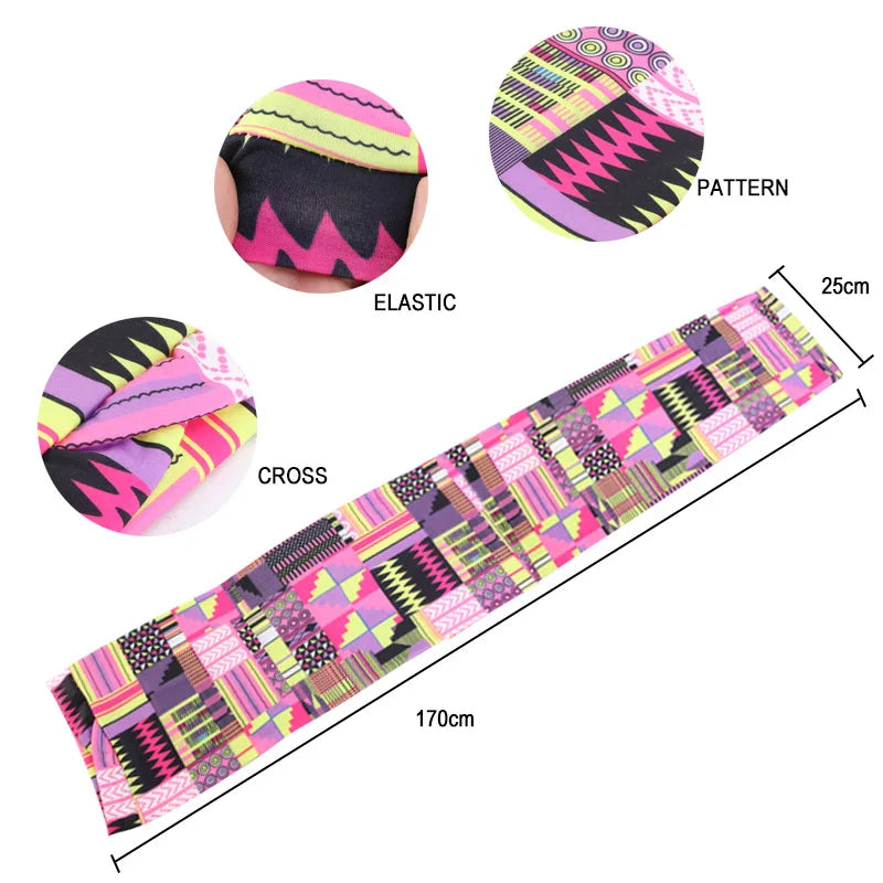 Women Muslim Turban Cap Long Style Elegant African print Auto Gele Headtie Female Head Wraps Nigeria Party Headpiece Turbante