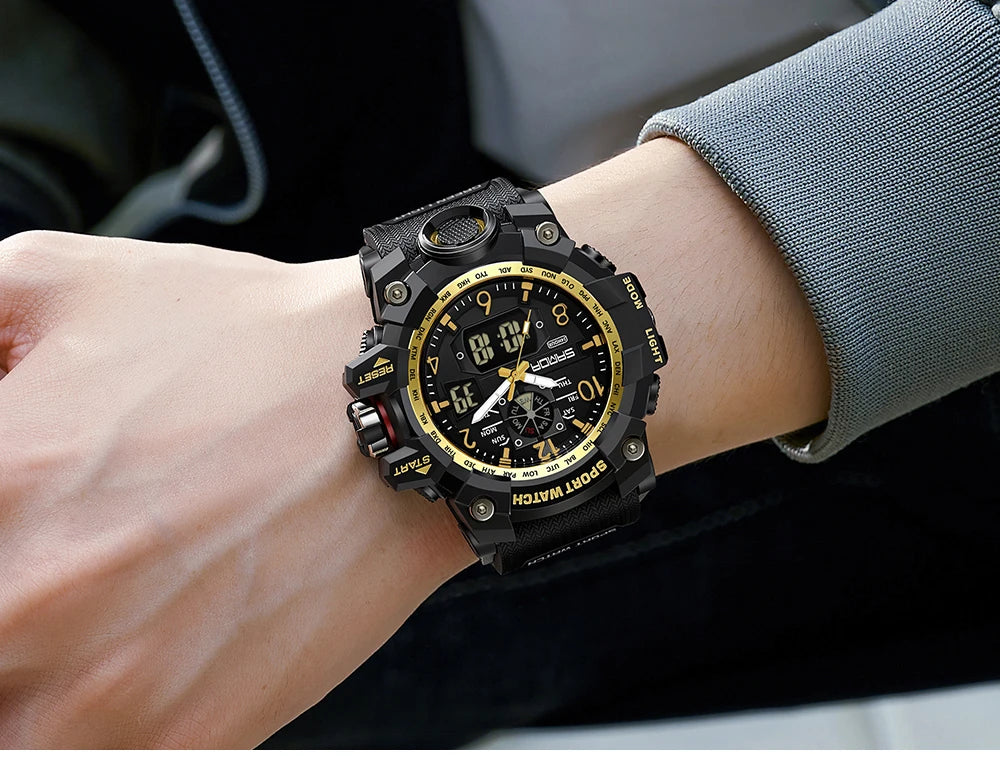 SANDA 3169 Top Brand Sports Men's Watches Military Quartz Watch Man Waterproof Wristwatch for Men Clock shock relogios masculino