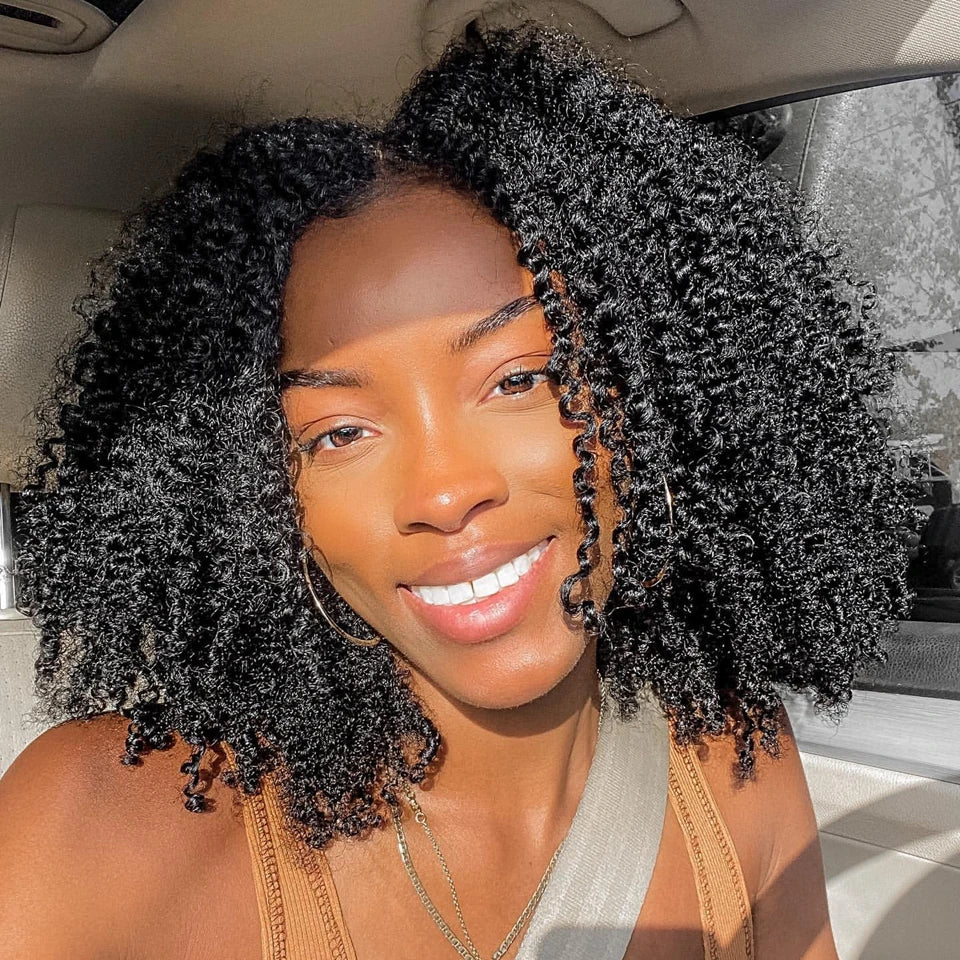 Mongolian Afro Kinky Curly Hair Wig Human Hair 13x6 Lace Frontal Wig Curly 4B 4C Lace Front Human Hair Wig Natural Hairline