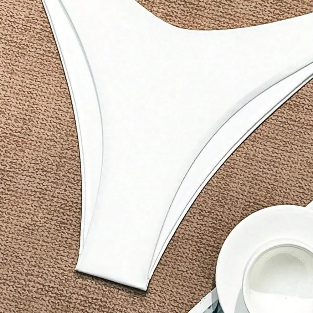 2Pcs/Set Fashion Summer Beach Bikini Brazilian Halter Women Swimsuit Bathing Suit Casual Swimwear Holiday