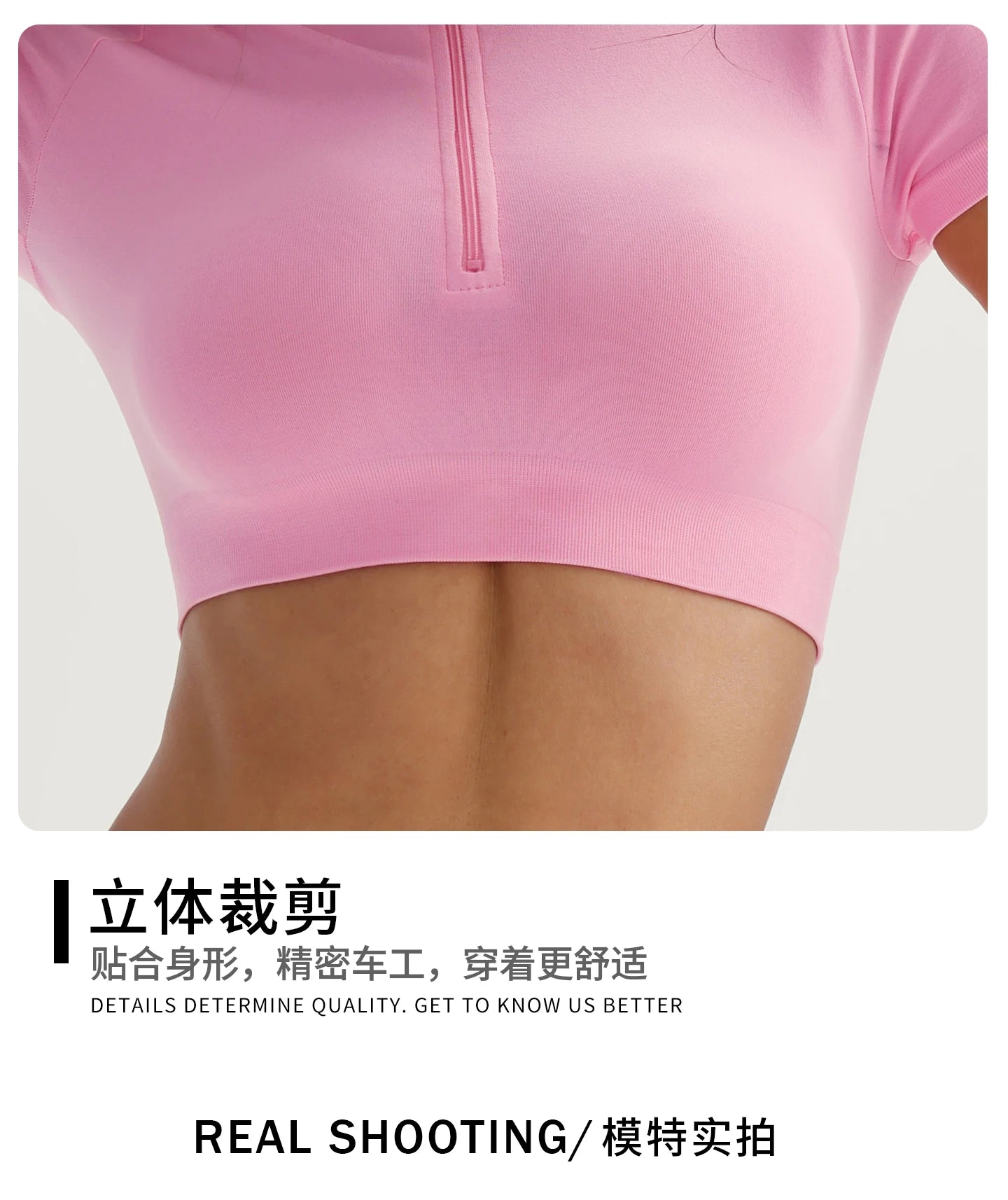 Seamless Yoga Crop Top Women Half Zip Mock Neck Short Sleeve Sports T-shirt Gym Workout Top Slim Fit Fitness Tights Sportswear