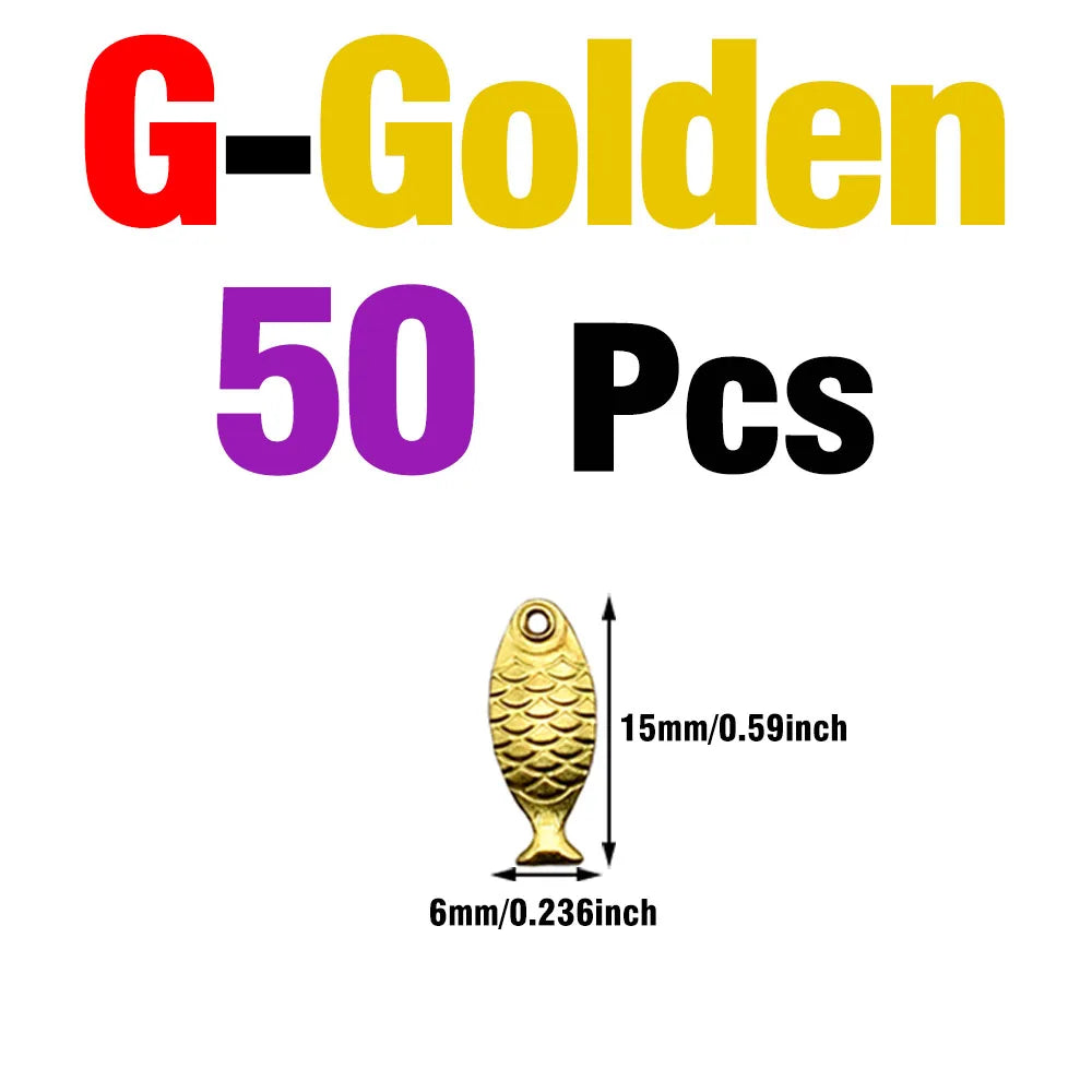MNFT 50Pcs/lot Fishing Lure Metal Copper Blades Fish Scale Blade Spinner Rings Blade DIY Fishing Lure Hard Baits Accessories