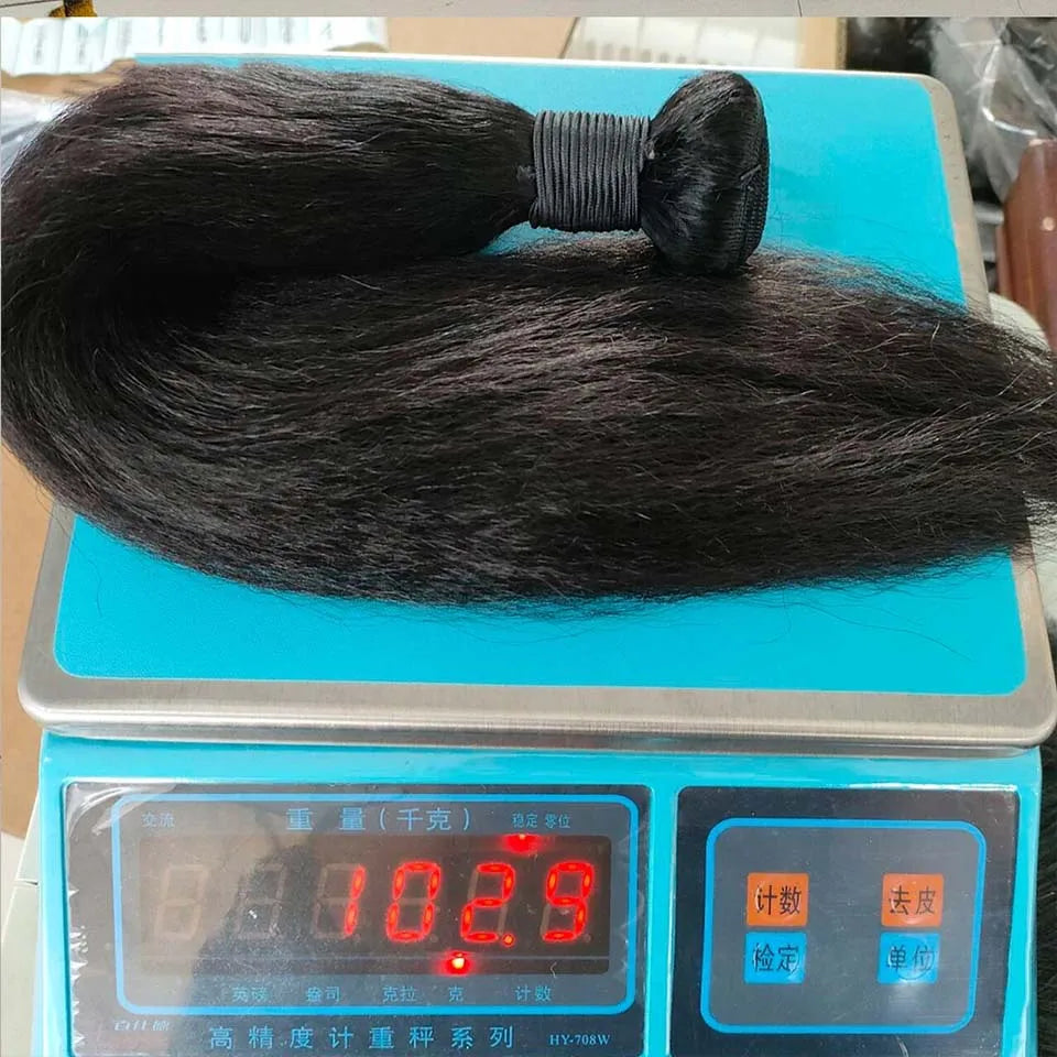 8-40 Kinky Straight Human Hair Bundles Coarse Yaki Weave Bundles Brazilian Raw Human Hair Extensions Sale for Women Double Weft
