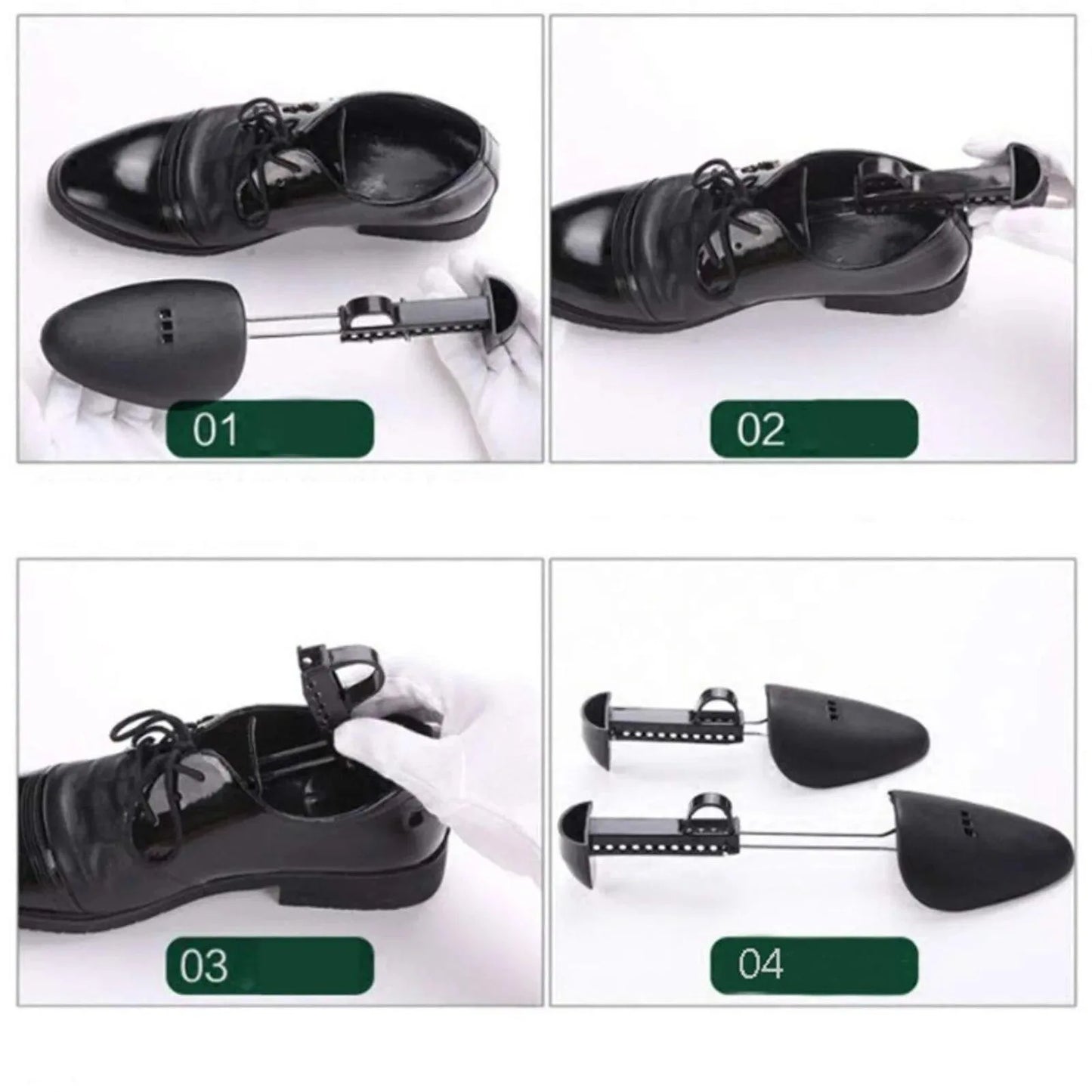 1Pair Practical Adjustable Length Men madam Shoe Tree Shoe Stretcher Boot Holder Shaper Support (Black Color)