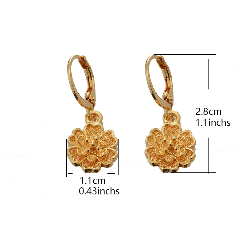 Ethiopian Gold Color Earrings For Woman African Fashion Wedding Bridal Party Wife Earrings Jewelry New