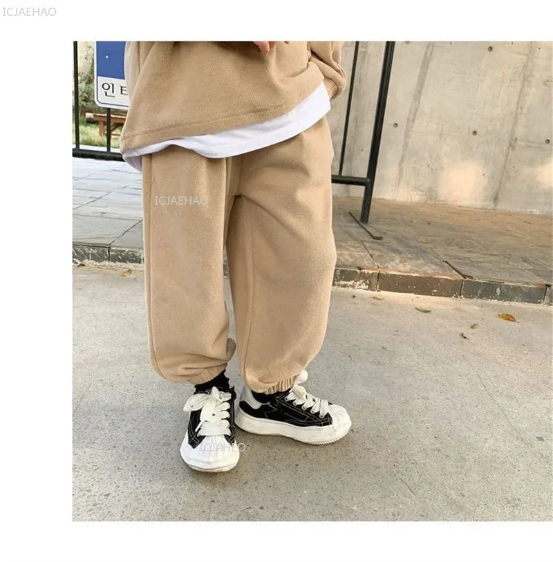 Children Fashion Clothes Suit Boys Casual Spring Sets Costume Kids Solid Colour Sweatshirts+Pants 2Pcs Simplicity Autumn Outfits
