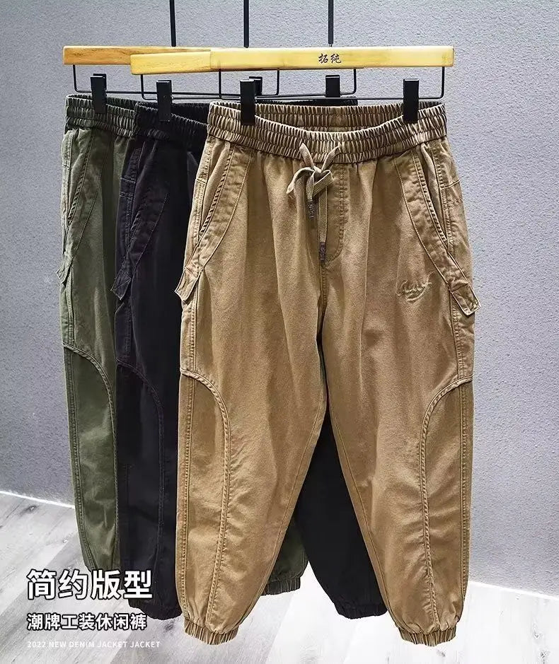 Men's Clothing Overalls Spring Autumn Japanese Style Loose Retro Leggings Trousers Casual Pants