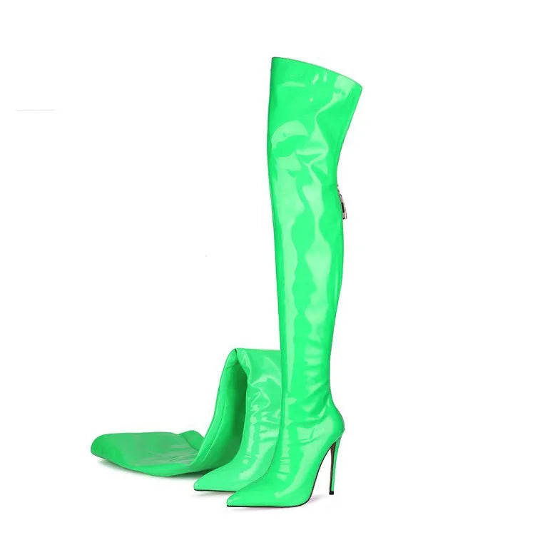 11CM Elastic Thigh Boots Sexy Stiletto High Heels Women Over-the-Knee Boots Pointed Toe Strippers Ladies Shoes Pole Dancing Boot