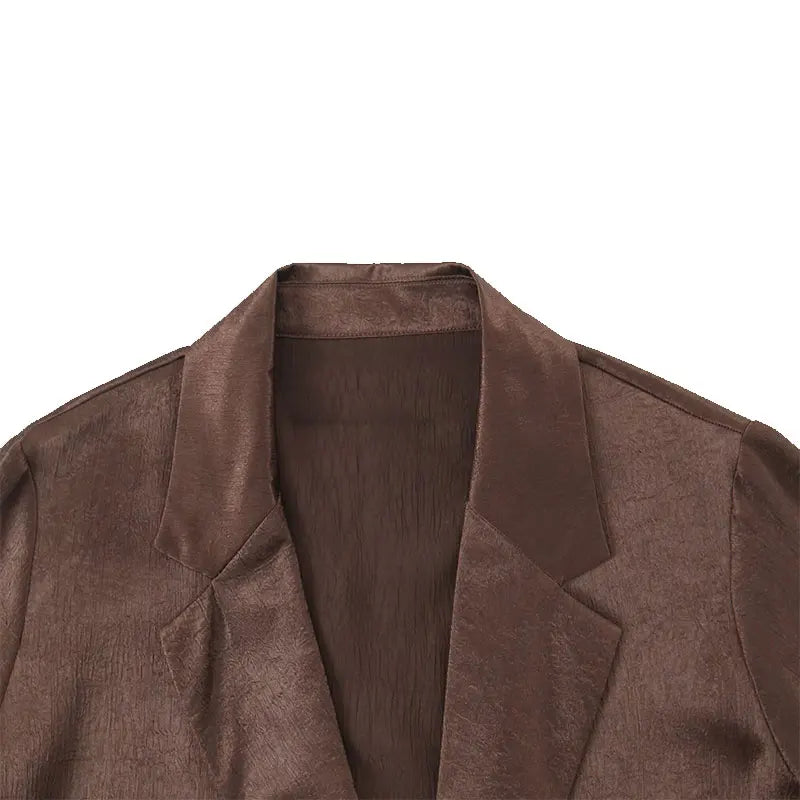 NLZGMSJ 2026 Spring Women Sets Wide Leg Pants Wrinkle Effect Oversize Office Jacket Coat Loose Blazer Suits OL Outfits