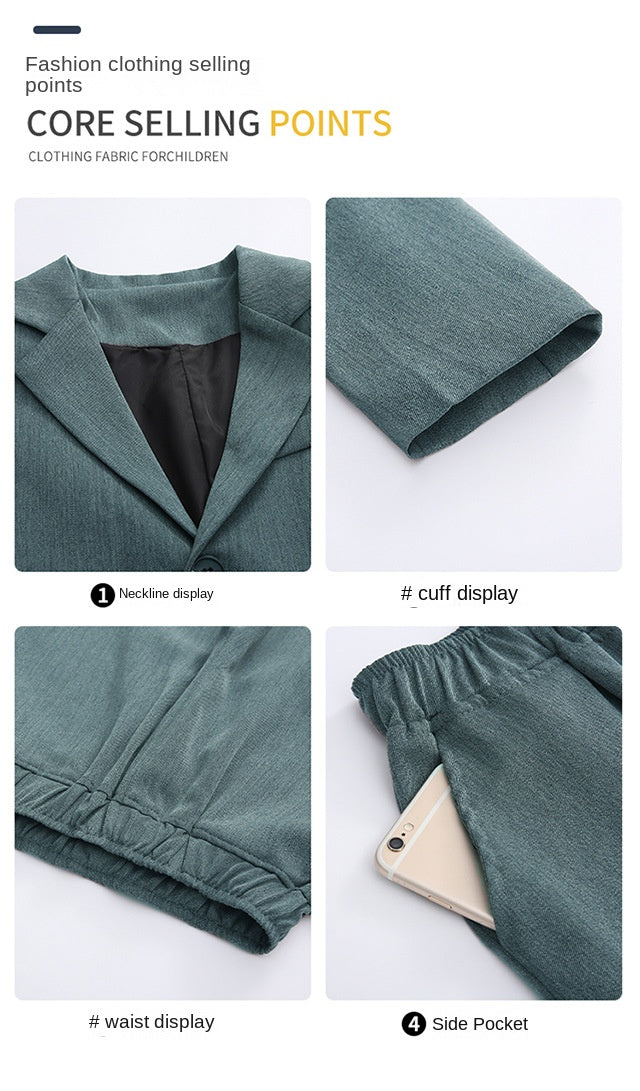 Suits for Boys Spring Autumn Long Sleeve Casual Blazer Jacket Trouser 2pcs School Uniform Teen Kids Clothes Set Children Cosutme