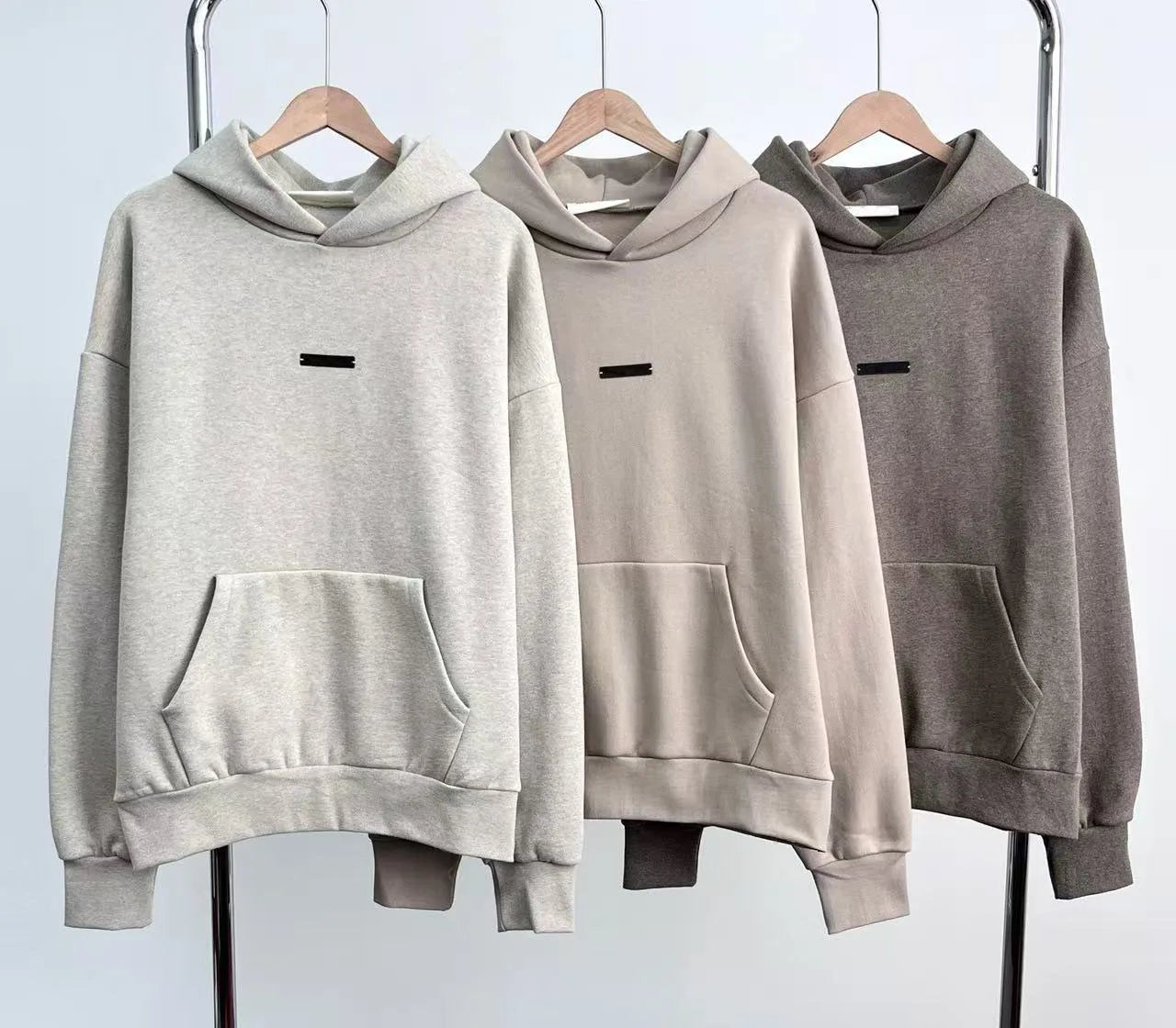 Season 9 Men's Oversized Hoodies Two-pieces Sets Brand Design Metallic Texture Silicone Letter Hoodie Couple Sports Tracksuits