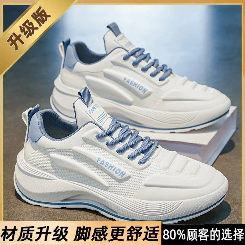 Summer 2026 Men's Thick Sole Sneakers Breathable Casual Running Shoes Streetwear Lightweight Trendy Footwear