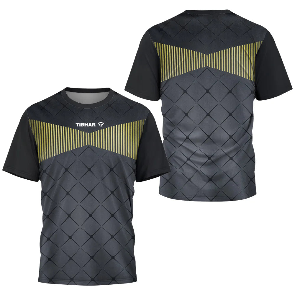 2024 Singapore Felix Lebrun League Clothing Men's Table Tennis T-Shirt Quick Drying Breathable Short Sleeve Men's Tennis T-Shirt
