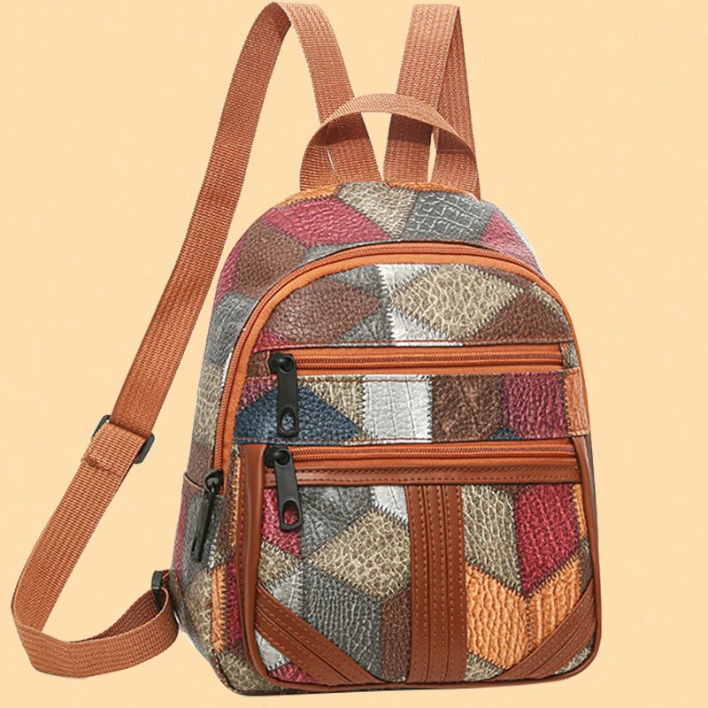 Men's and Women's Durable Shoulder Backpacks - Versatile Patchwork Style Fashion Casual Backpack for Traveling