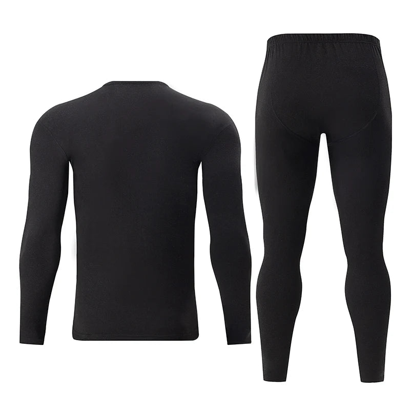 2-piece Autumn And Winter Men's Plus Size 1xl-6XL Thermal Underwear Set For Obese Men Black Plus Fat Long Sleeved Top And Pants