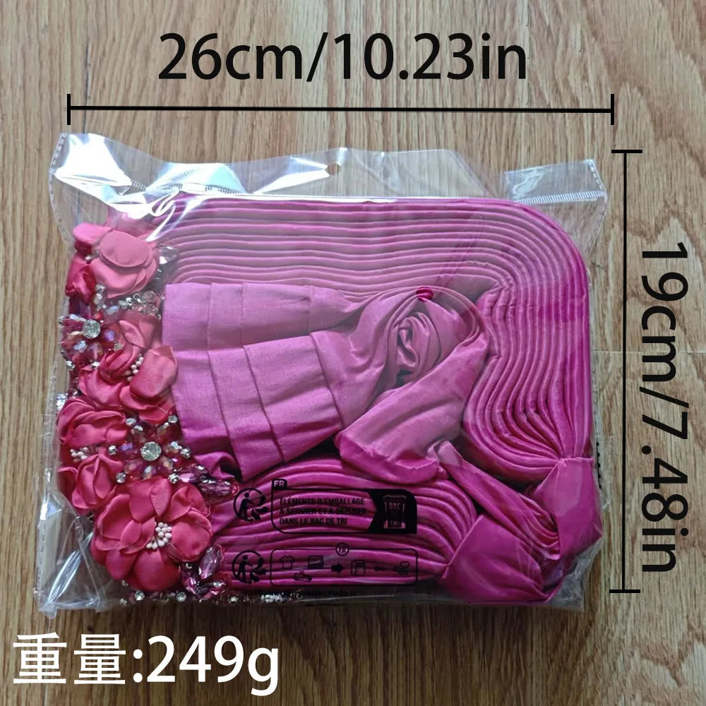 Fashion African Headtie Turban Nigeria Head Ties Flowers Already Made Auto Gele Women Head Wraps for Wedding Party Headpiece New