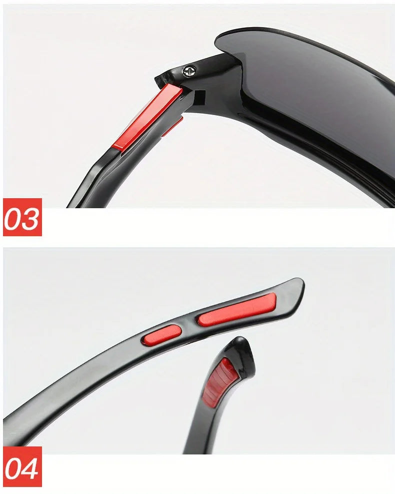 Outdoor Polarized Fashionable Sports Glasses for Men and Women, Windproof Suitable for Baseball Running Fishing Golf and Driving