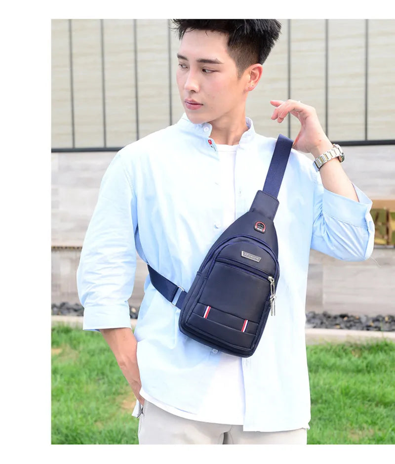 Oxford Men Chest Bag Crossbody Single Shoulder Travel Handbag Fashion Chest Bags New Style Big Capacity Chest Men Bag
