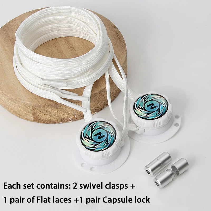 No-Tie Automatic Shoelaces New Swivel Buckle Laces Without Ties Casual Shoes Sneakers Shoe Accessories for Adults and Kids