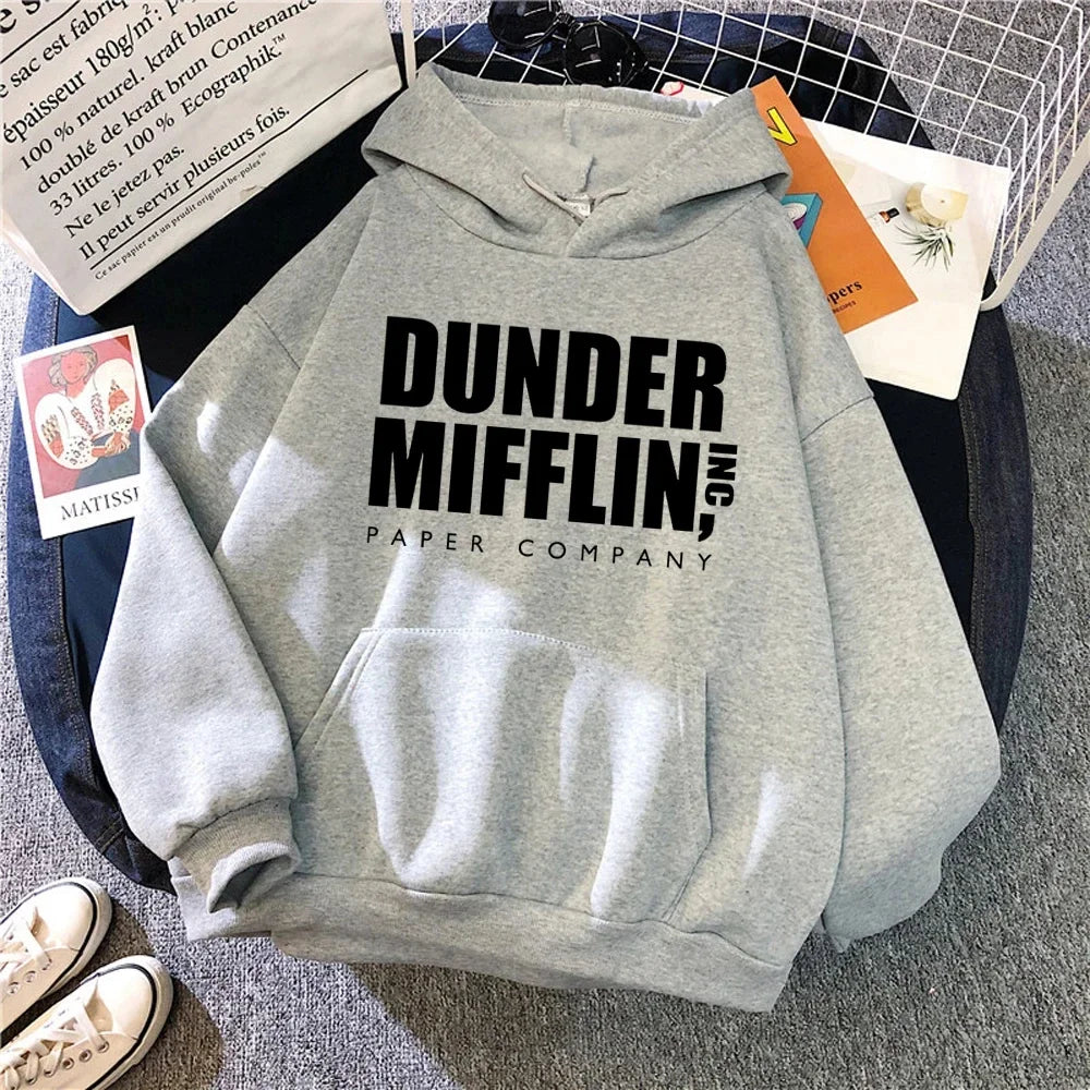 The Office Dunder Mufflin INC Paper Hoodie Dwight Schrute Sweatshirt Soft Comfortable Men Women Casual Pullover Hooded Sweater BAZAARHUBO