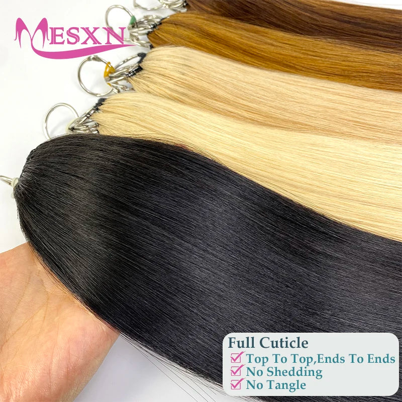 MESXN Double line New Feather hair extensions 100% Human Hair Real Natural Hair Comfortable and Invisible Brown Blonde 613