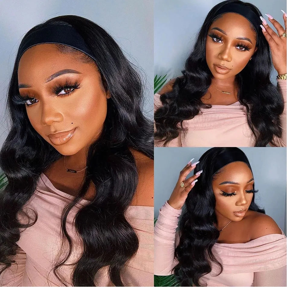 Body wave Headband Wig Human Hair Wigs For Women Brazilian Body Wave Glueless Wigs Virgin Human Hair Wig Machine Made Wig 250%