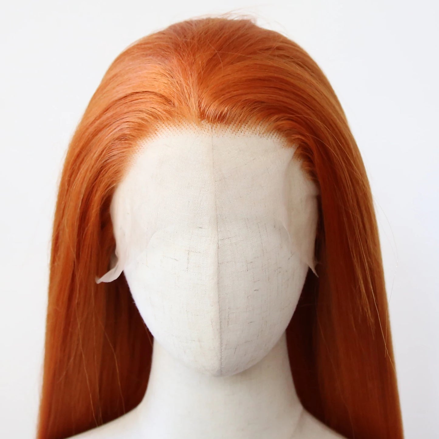 Ginger Orange Wig Synthetic Lace Front Wig Long Yaki Straight Lace Front Synthetic Wig Pre Plucked Heat Resistant Fiber Hair