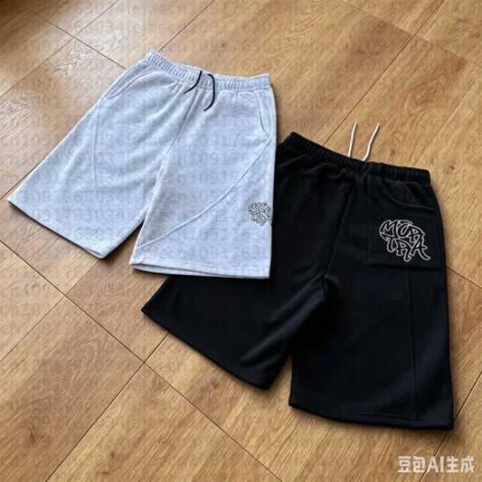 Retro Jogging Pants Streamlined Seams Street Trendy Embroidery Unisex Sweatpants Hip Hop Harajuku Streetwear Baggy Joggers